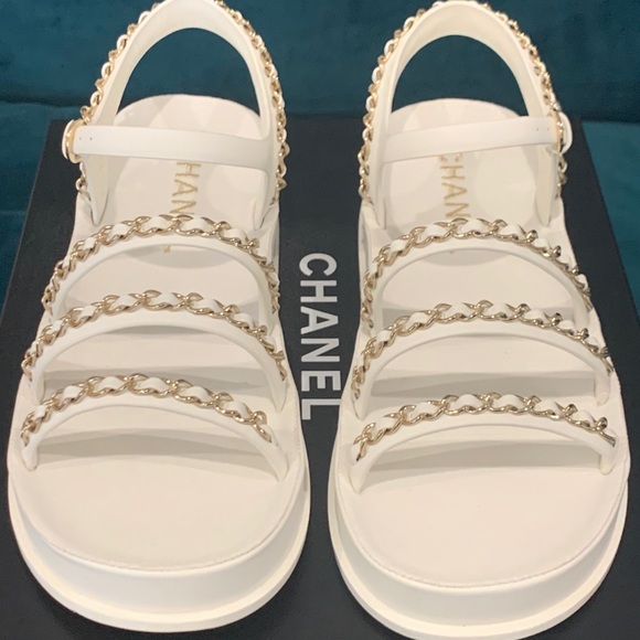 SOLD-Chanel Sandals Size 39 - Picture 2 of 6